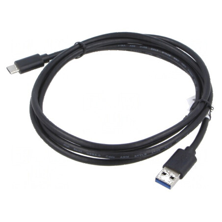 Cablu USB 3.1 A la C aurit 1,8m negru | Electronic-mag.ro | Componente Electronice