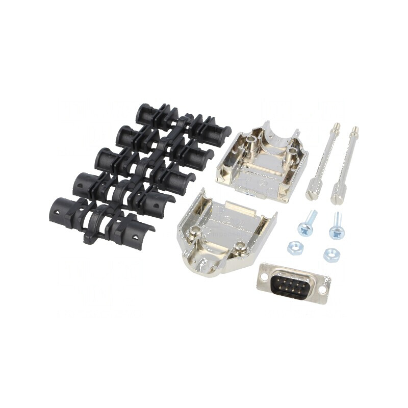 Conector D-Sub 9 PIN tată pentru lipire, negru - Kit complet | Electronic-mag.ro | Componente Electronice Conector D-Sub 9 PIN tată pentru lipire, negru - Kit complet | Electronic-mag.ro | Componente Electronice