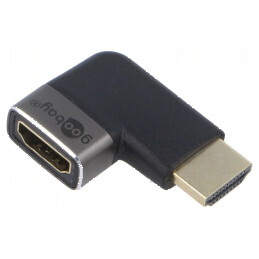 Adaptor HDMI 270° HDCP 2.2, soclu la mufă, argintiu | Electronic-mag.ro | Componente Electronice