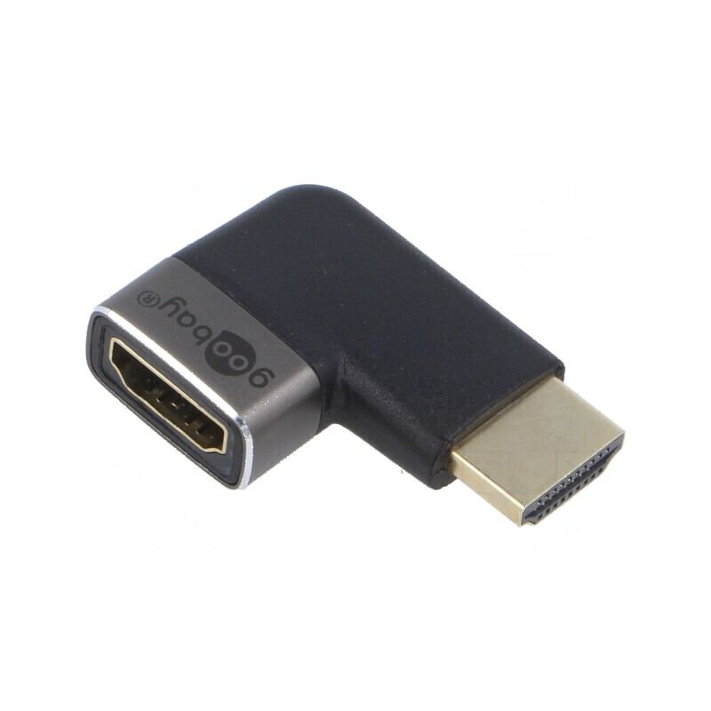 Adaptor HDMI 270° HDCP 2.2, soclu la mufă, argintiu | Electronic-mag.ro | Componente Electronice