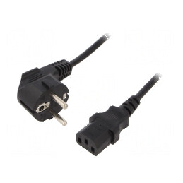 Cablu 3x0,5mm2 CEE 7/7 ştecăr unghi IEC C13 mamă | Electronic-mag.ro | Componente Electronice
