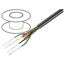Cablu microfon 2x0,15mm² negru cositorit OFC | Electronic-mag.ro | Componente Electronice