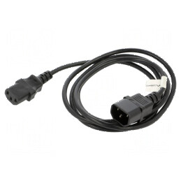 Cablu IEC C13 C14 1,8m negru PVC 1mm | Electronic-mag.ro | Componente Electronice