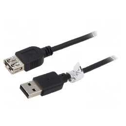 Cablu USB 2.0 A-A 5m negru cu PVC | Electronic-mag.ro | Componente Electronice