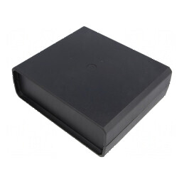 Carcasă polistiren neagră cu panou 149mm x 129mm x 50mm | Electronic-mag.ro | Componente Electronice