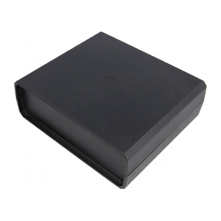 Carcasă polistiren neagră cu panou 149mm x 129mm x 50mm | Electronic-mag.ro | Componente Electronice
