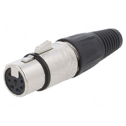 Conector XLR mufă mamă 7 pini drept pe cablu lipire argintat | Electronic-mag.ro | Componente Electronice