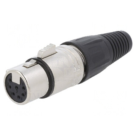 Conector XLR mufă mamă 7 pini drept pe cablu lipire argintat | Electronic-mag.ro | Componente Electronice