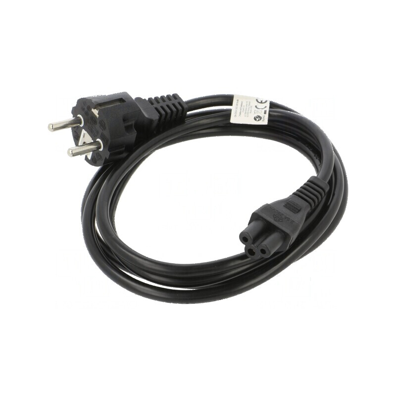Cablu CEE 7/7 E/F 1,8m PVC negru cu mufă IEC C5 mamă | Electronic-mag.ro | Componente Electronice Cablu CEE 7/7 E/F 1,8m PVC negru cu mufă IEC C5 mamă | Electronic-mag.ro | Componente Electronice