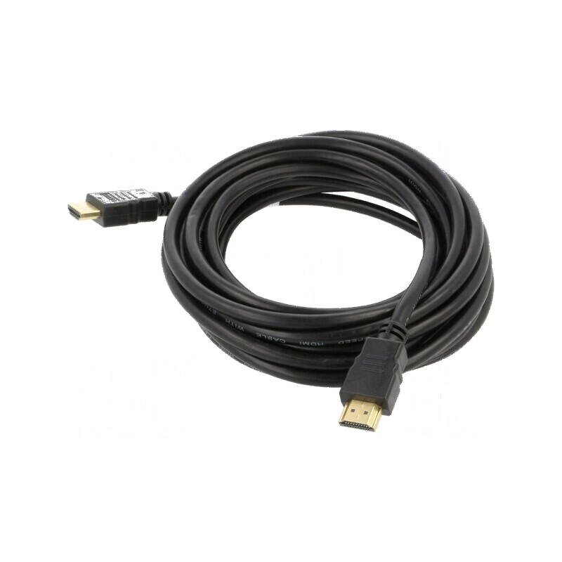 Cablu HDMI 1.4, 5m, negru, 30AWG, PVC, mufe ambele părţi | Electronic-mag.ro | Componente Electronice Cablu HDMI 1.4, 5m, negru, 30AWG, PVC, mufe ambele părţi | Electronic-mag.ro | Componente Electronice