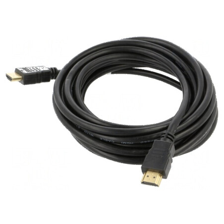 Cablu HDMI 1.4, 5m, negru, 30AWG, PVC, mufe ambele părţi | Electronic-mag.ro | Componente Electronice