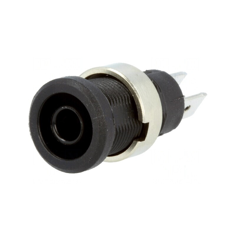 Conector banană 4mm soclu 25A 1kV negru nichelat | Electronic-mag.ro | Componente Electronice Conector banană 4mm soclu 25A 1kV negru nichelat | Electronic-mag.ro | Componente Electronice