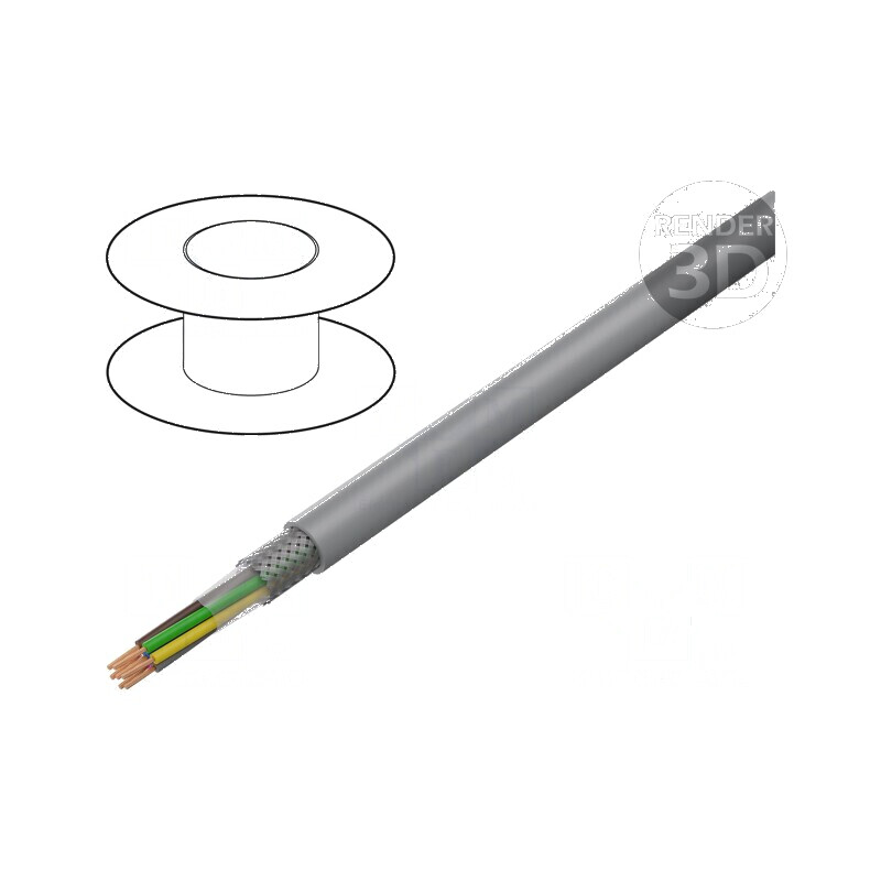 Cablu ecranat LiY-CY 7x0,75mm2 cu tresă de cupru cositorit PVC | Electronic-mag.ro | Componente Electronice