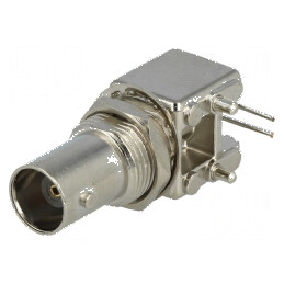 Conector BNC mamă ecranat 90° 50Ω THT aurit | Electronic-mag.ro | Componente Electronice