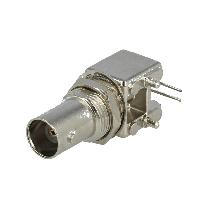 Conector BNC mamă ecranat 90° 50Ω THT aurit | Electronic-mag.ro | Componente Electronice