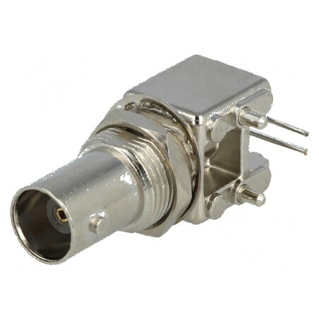 Conector BNC mamă ecranat 90° 50Ω THT aurit | Electronic-mag.ro | Componente Electronice