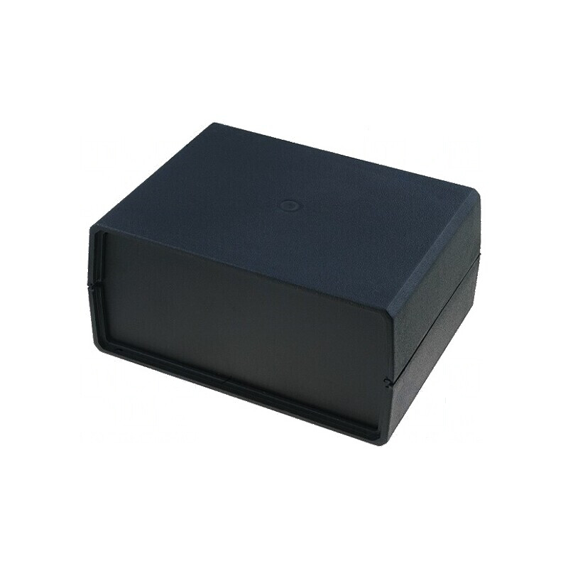 Carcasă polistiren neagră cu panou 110mm x 150mm x 70mm | Electronic-mag.ro | Componente Electronice