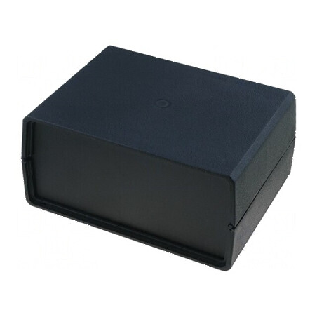 Carcasă polistiren neagră cu panou 110mm x 150mm x 70mm | Electronic-mag.ro | Componente Electronice