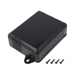 Carcasă montare pe perete ABS neagră 90mm x 115mm x 37mm | Electronic-mag.ro | Componente Electronice