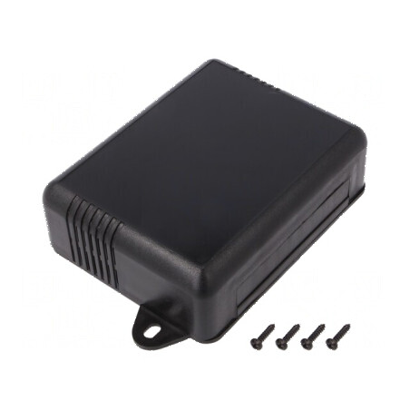 Carcasă montare pe perete ABS neagră 90mm x 115mm x 37mm | Electronic-mag.ro | Componente Electronice