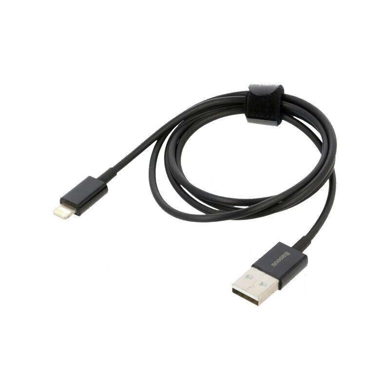Cablu Apple Lightning la USB A 1m negru textil 2,4A | Electronic-mag.ro | Componente Electronice Cablu Apple Lightning la USB A 1m negru textil 2,4A | Electronic-mag.ro | Componente Electronice