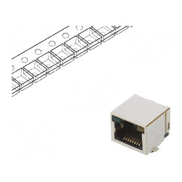 Conector RJ45 soclu PIN 8 aurit 8p8c pentru PCB | Electronic-mag.ro | Componente Electronice