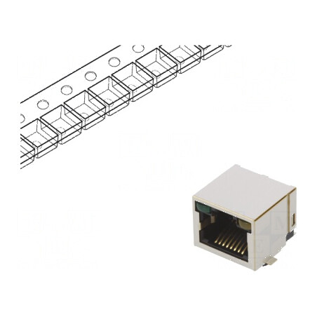 Conector RJ45 soclu PIN 8 aurit 8p8c pentru PCB | Electronic-mag.ro | Componente Electronice