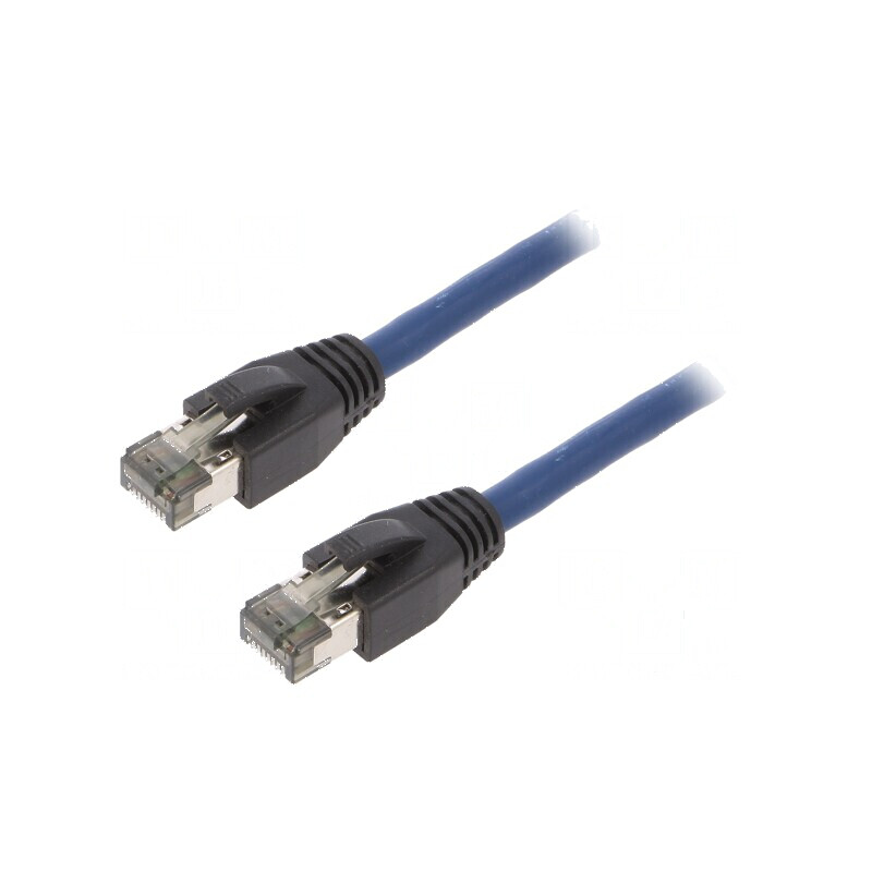 Cabluri patch S/FTP Cat 8.1 0,5m LSZH albastru 26AWG | Electronic-mag.ro | Componente Electronice