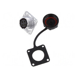 Soclu WF16 mamă PIN 4 IP67 15A 500V aurit pentru lipire 2mm2 14AWG | Electronic-mag.ro | Componente Electronice