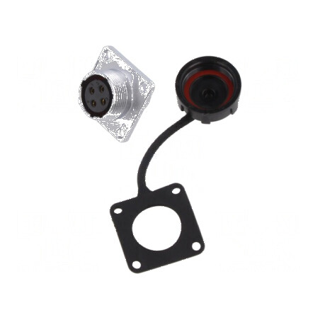 Soclu WF16 mamă PIN 4 IP67 15A 500V aurit pentru lipire 2mm2 14AWG | Electronic-mag.ro | Componente Electronice