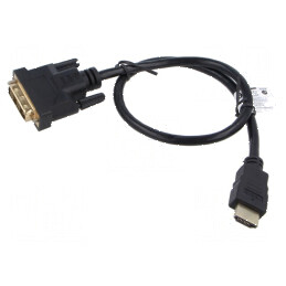 Cablu DVI-D la HDMI 0,5m negru | Electronic-mag.ro | Componente Electronice