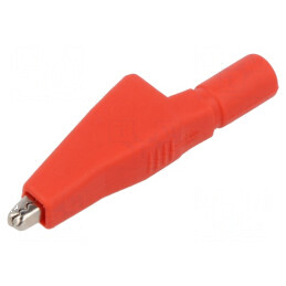 Bornă crocodil 10A roșie pentru cabluri max. 7,9mm | Electronic-mag.ro | Componente Electronice