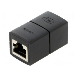 Cuplor RJ45 negru 1:1 soclu dublu | Electronic-mag.ro | Componente Electronice