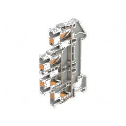 Term. îmbinare şine 0,14-4mm² 2 piste 4 borne gri push-in | Electronic-mag.ro | Componente Electronice