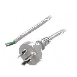 Cablu 3x0,75mm2 AS/NZS 3112 cu mufă, 1,8m PVC gri | Electronic-mag.ro | Componente Electronice