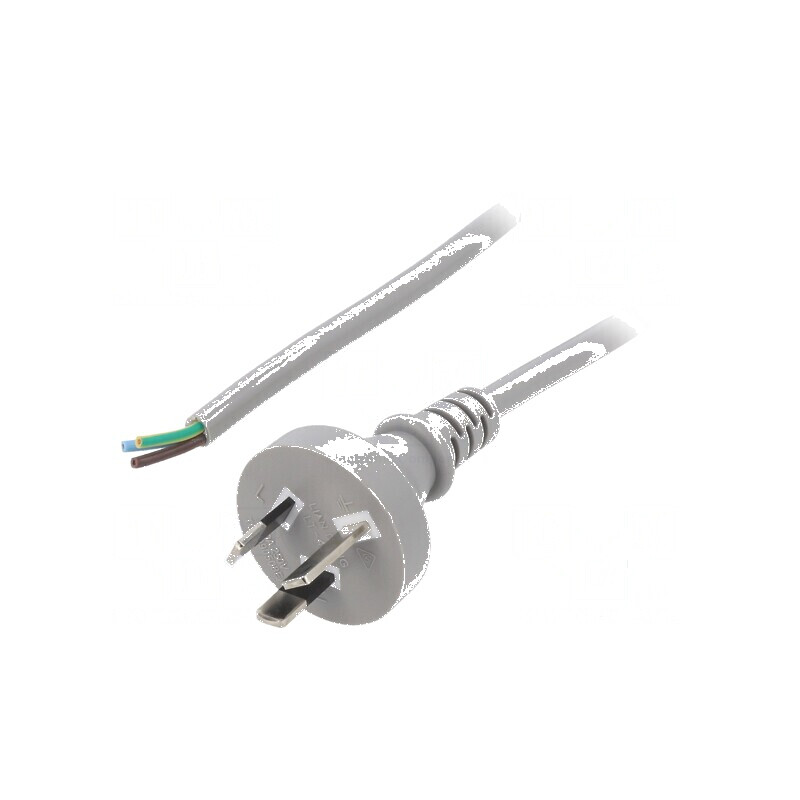 Cablu 3x0,75mm2 AS/NZS 3112 cu mufă, 1,8m PVC gri | Electronic-mag.ro | Componente Electronice