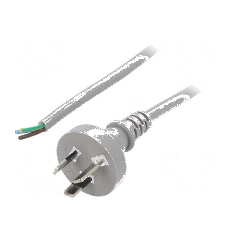 Cablu 3x0,75mm2 AS/NZS 3112 cu mufă, 1,8m PVC gri | Electronic-mag.ro | Componente Electronice
