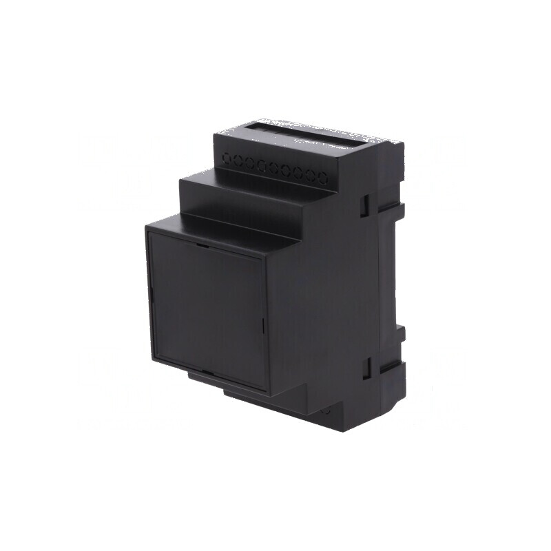 Carcasă ABS neagră pentru şină DIN 90mm x 52mm x 65mm | Electronic-mag.ro | Componente Electronice