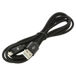 Cablu USB 2.0 Apple Lightning - USB A 1,8m negru | Electronic-mag.ro | Componente Electronice