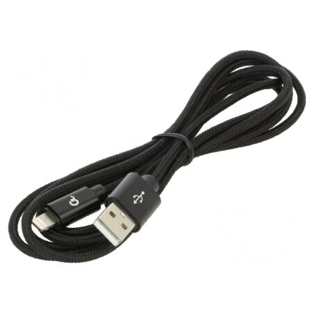 Cablu USB 2.0 Apple Lightning - USB A 1,8m negru | Electronic-mag.ro | Componente Electronice