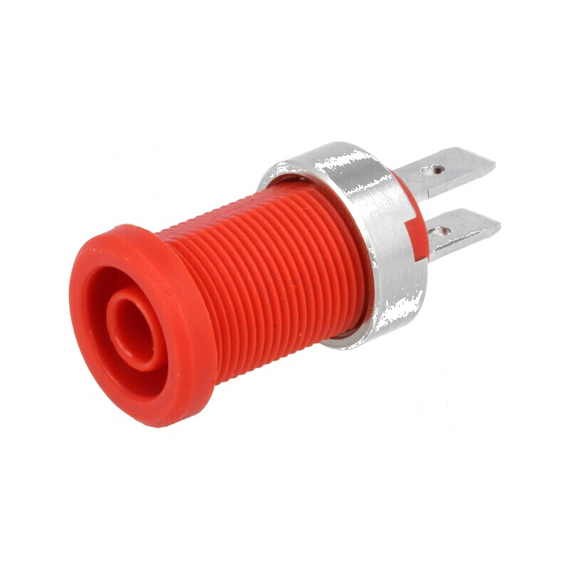 Conector banană 4mm soclu 25A 1kV roşu nichelat izolat | Electronic-mag.ro | Componente Electronice Conector banană 4mm soclu 25A 1kV roşu nichelat izolat | Electronic-mag.ro | Componente Electronice