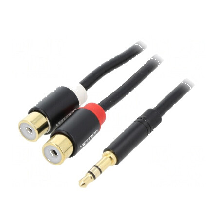 Cablu Jack 3,5mm 3pin la RCA soclu x2, 0,3m, placare aurit | Electronic-mag.ro | Componente Electronice