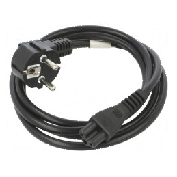 Cablu CEE 7/7 ştecăr în unghi IEC C5 mamă PVC negru | Electronic-mag.ro | Componente Electronice