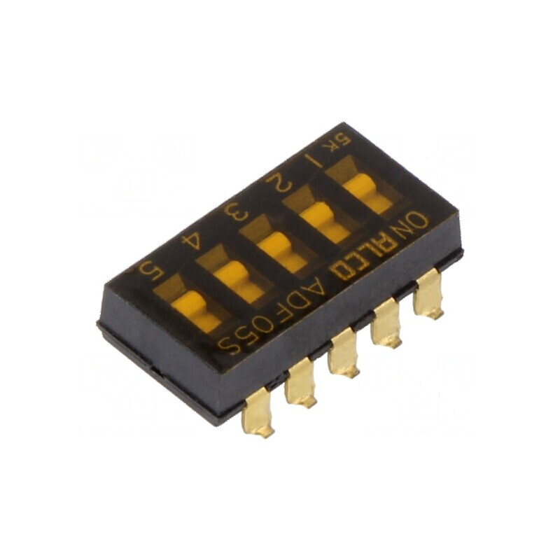 Comutator DIP-SWITCH 5 secţiuni OFF-ON 0,025A 24VDC | Electronic-mag.ro | Componente Electronice
