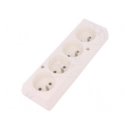 Conector alimentare AC mamă spliter 2P PE 250VAC 16A albă | Electronic-mag.ro | Componente Electronice