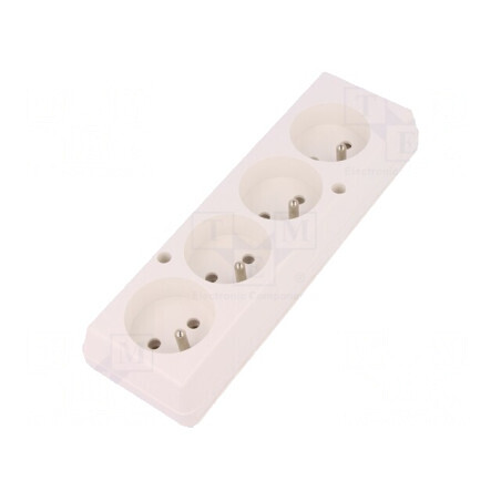 Conector alimentare AC mamă spliter 2P PE 250VAC 16A albă | Electronic-mag.ro | Componente Electronice