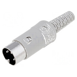 Conector DIN mufă tată 3 pini 180° cablu drept | Electronic-mag.ro | Componente Electronice