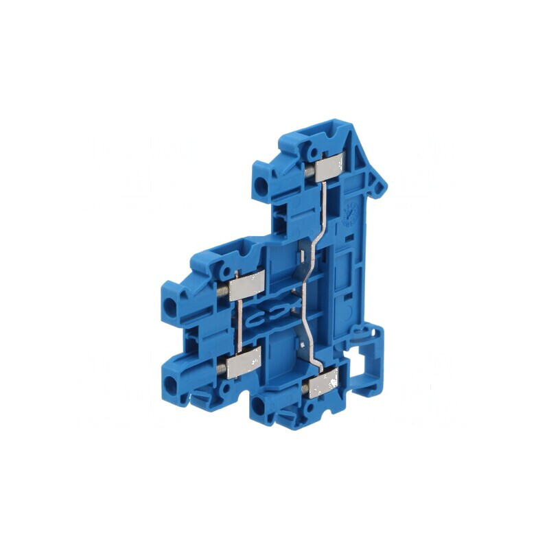 Termoconector albastru pentru şine 0,14-4mm², 2 piste, 4 borne | Electronic-mag.ro | Componente Electronice