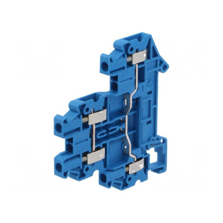 Termoconector albastru pentru şine 0,14-4mm², 2 piste, 4 borne | Electronic-mag.ro | Componente Electronice
