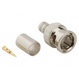 Conector BNC mufă tată drept 75Ω RG6 pentru cablu POM | Electronic-mag.ro | Componente Electronice